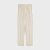 keith pants in striped wool gabardine - VANILLE/NOIR -  - 1 | CELINE