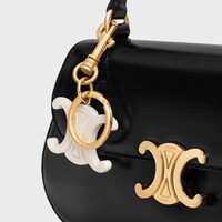 TRIOMPHE KEYRING IN ACETATE - MILK - CHARMS AND ACCESSORIES - 1 | CELINE