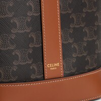 Small Bucket in TRIOMPHE CANVAS AND SHEARLING - TAN / NATURAL - TRIOMPHE CANVAS - 1 | CELINE