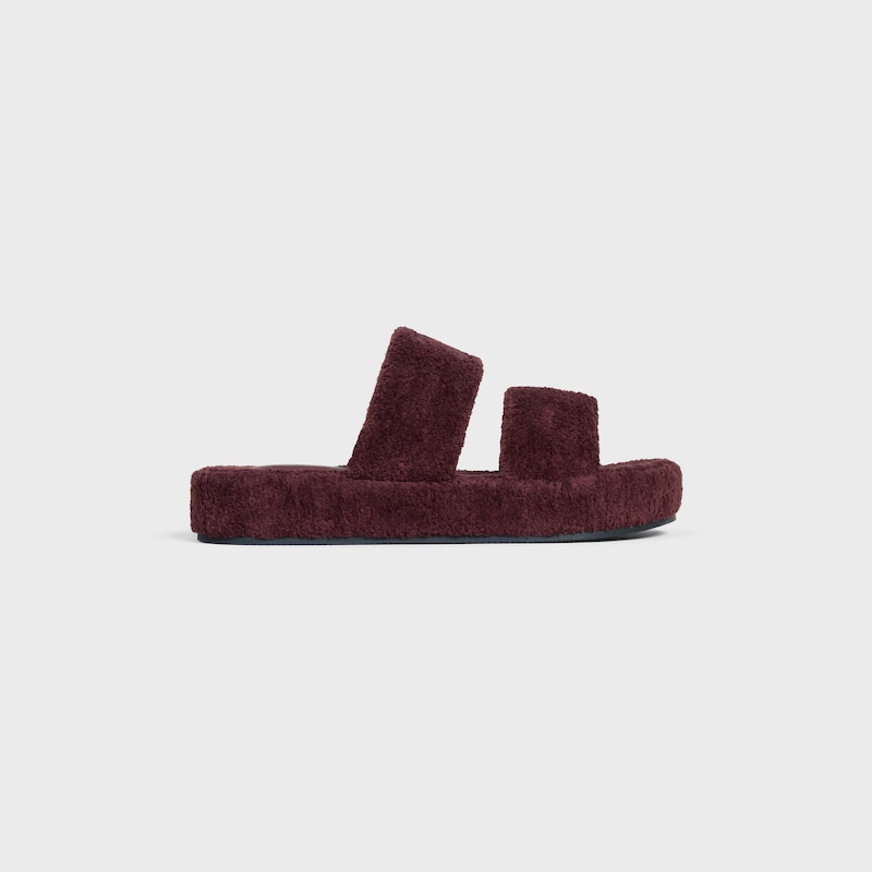 CELINE SLIDES TRIOMPHE IN SPONGE FABRIC - DARK BURGUNDY -  - 1 | CELINE