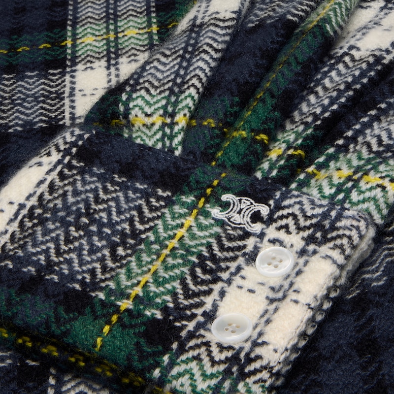 shirt IN tartan cashmere - BLUE/GREEN/WHITE -  - 1 | CELINE