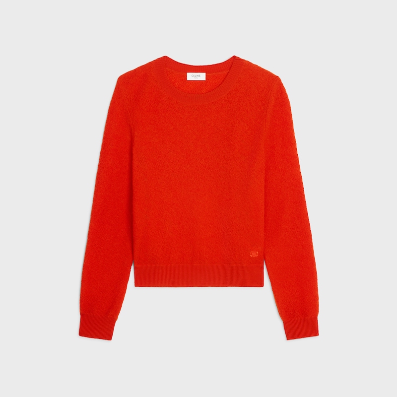 crewneck sweater IN WOOL - BRIGHT RED -  - 1 | CELINE