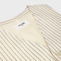 vest in striped wool gabardine - VANILLE/NOIR -  - 1 | CELINE