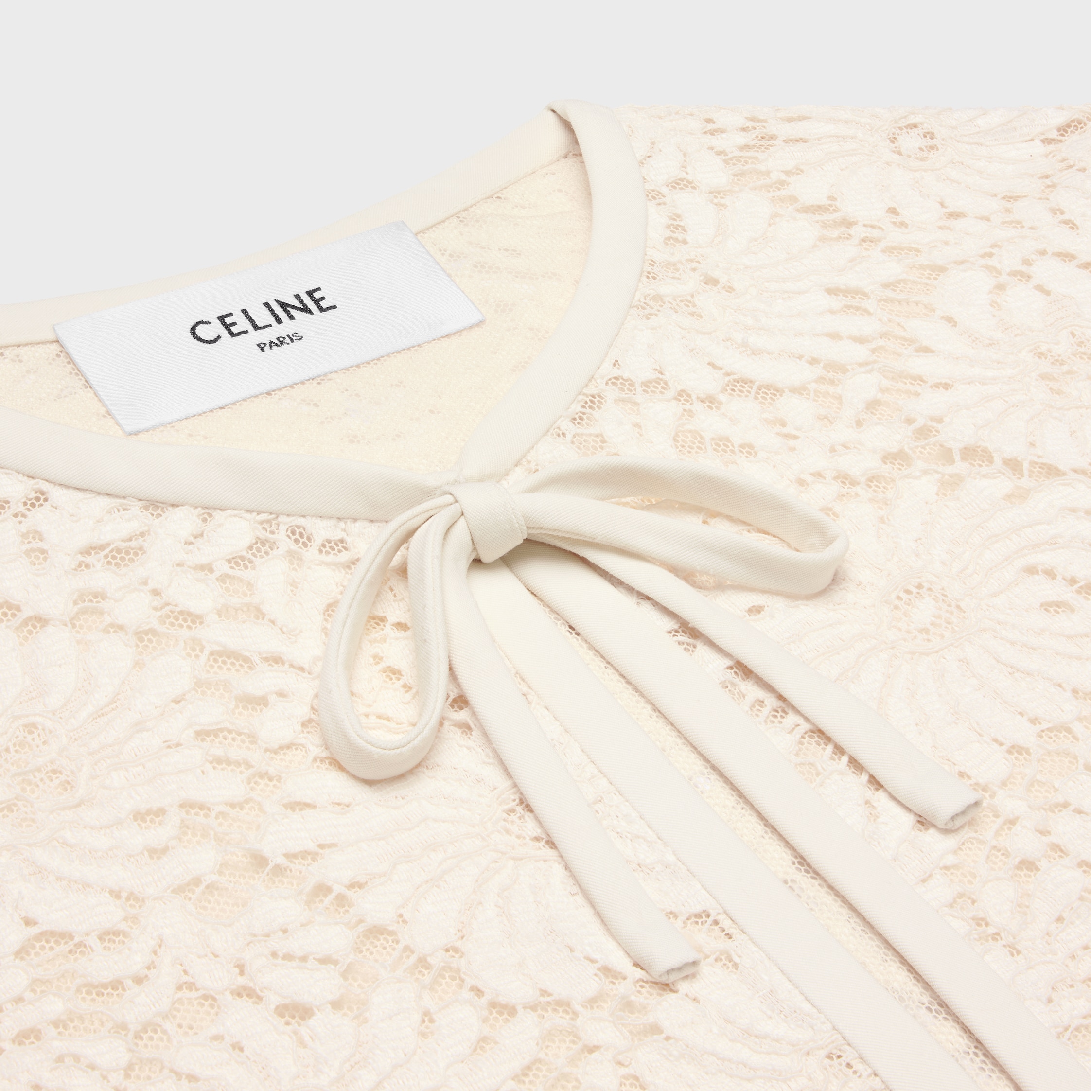 verneuil jacket in linen and cotton lace - IVOIRE | CELINE