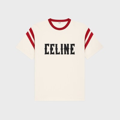 CELINE 루즈 티셔츠 - 코튼 저지 - WASHED WHITE/CARMIN/BLACK -  - 1 | CELINE
