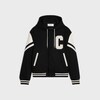 hooded jackson teddy jacket in textured wool - BLACK -  - 1 | CELINE
