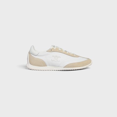 CELINE 트리옹프 레이서 로우 레이스업 스니커즈 - 나일론, 스웨이드 카프스킨, 카프스킨 - 오프 화이트 -  - tileIndex | CELINE