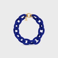 été Celine Links Necklace in Beads and Brass with Gold Finish - NAVY / GOLD - ÉTÉ CELINE - 1 | CELINE