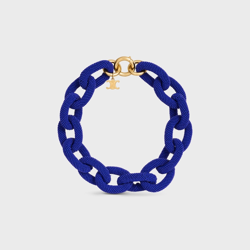 Collier maillons été Celine en perles et laiton Doré - Bleu Marine / Doré - COLLECTION ÉTÉ CELINE - 1 | CELINE