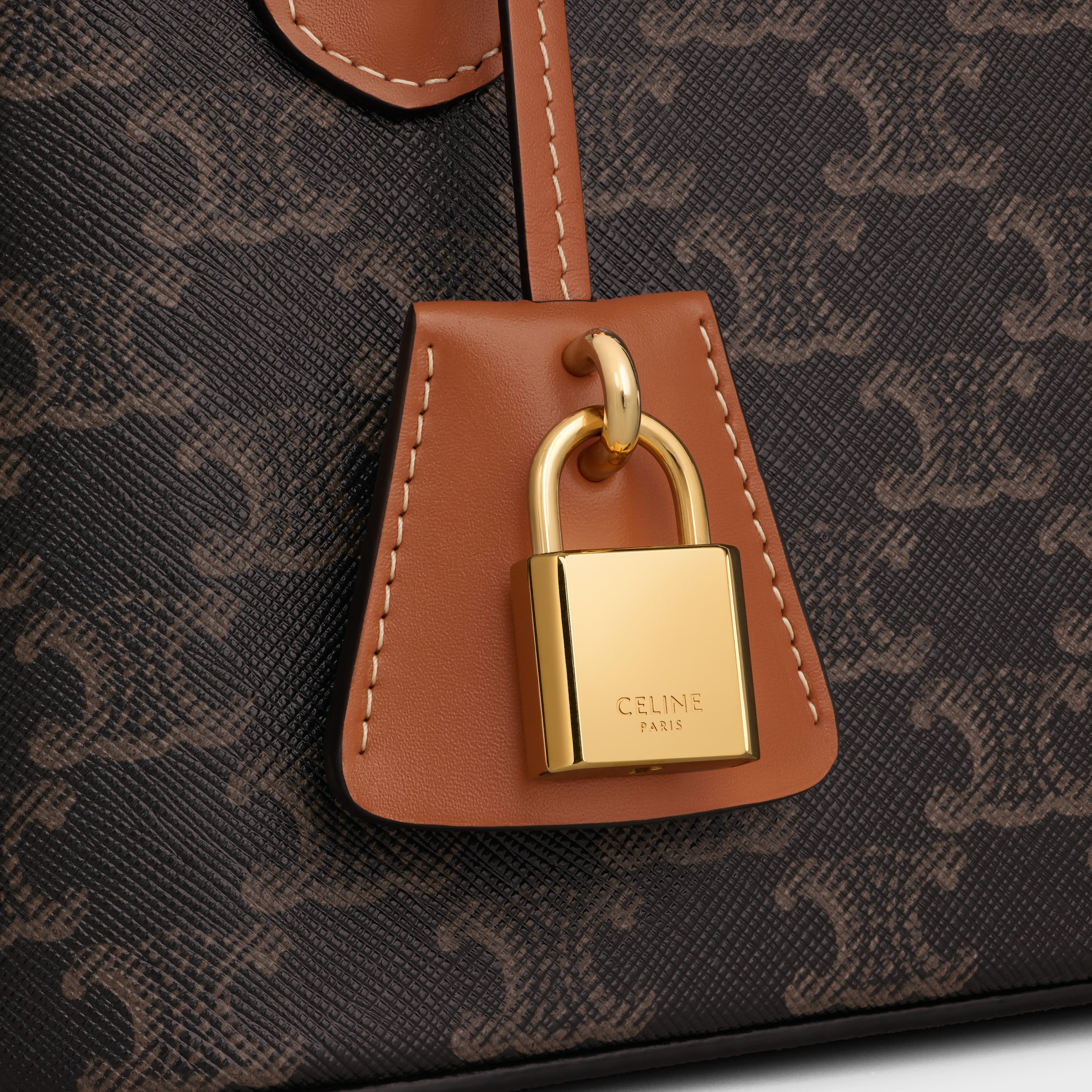 TEEN HONORINE BAG IN Triomphe Canvas and Calfskin - TAN | CELINE