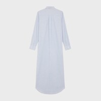 條紋棉質長襯衫裙 - 粉筆色 / 藍色 -  - 2 | CELINE