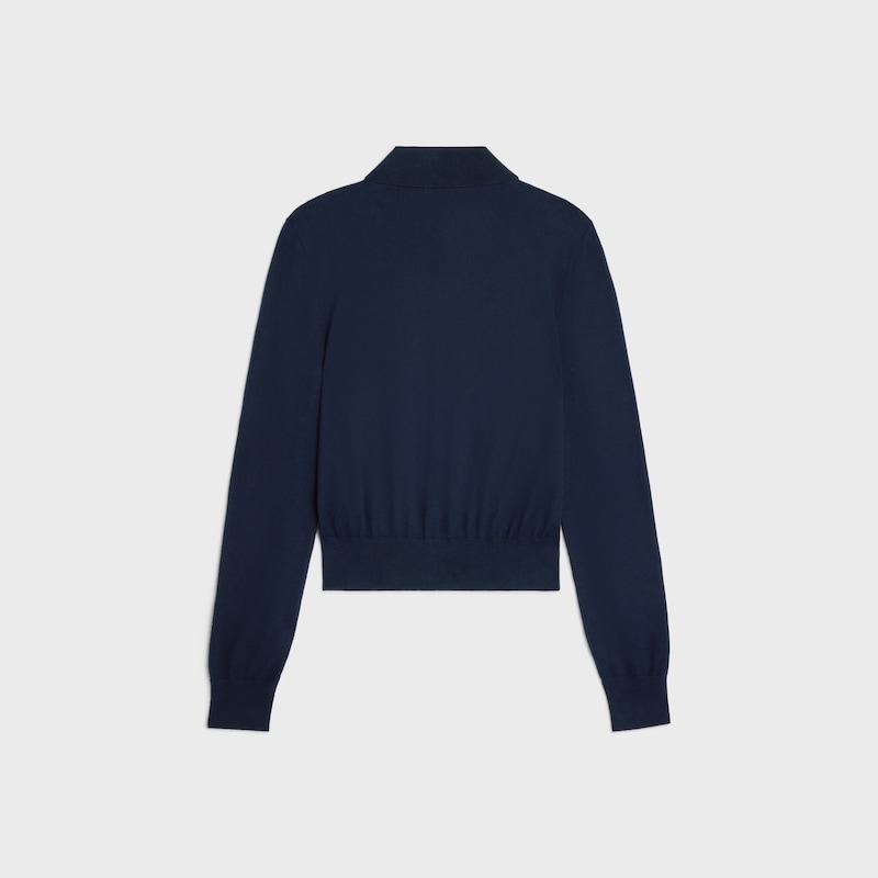 polo sweater IN fine cotton - NAVY -  - 1 | CELINE