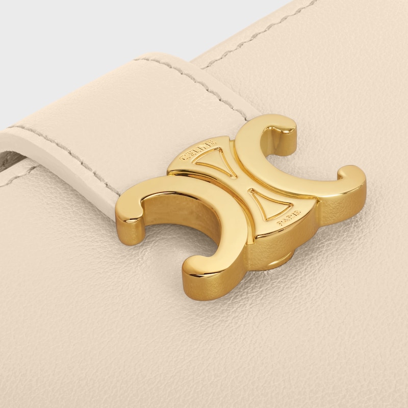 FINE STRAP WALLET NINO IN SUPPLE GRAINED CALFSKIN - CREAM - WALLETS - 1 | CELINE