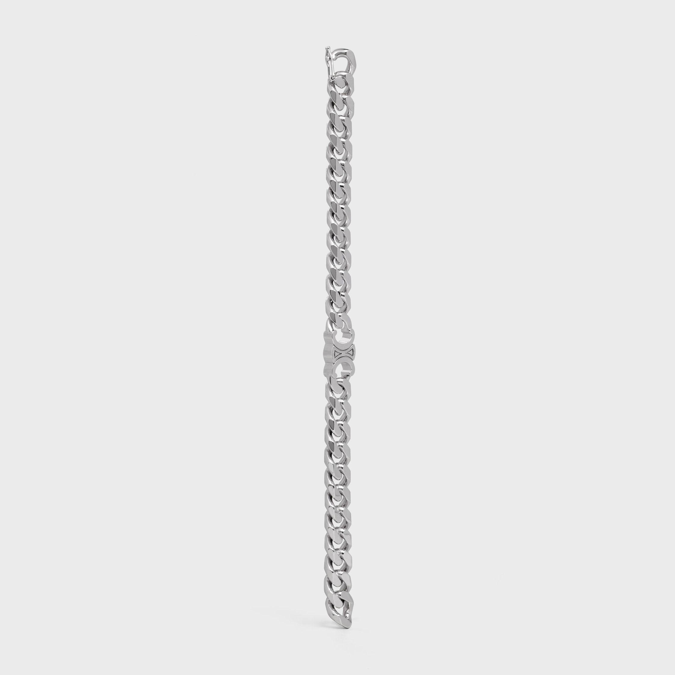TRIOMPHE GOURMETTE BRACELET IN BRASS WITH RHODIUM FINISH