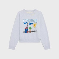 regular sweatshirt IN cotton fleece - PALE GREY/ MULTICO -  - 1 | CELINE