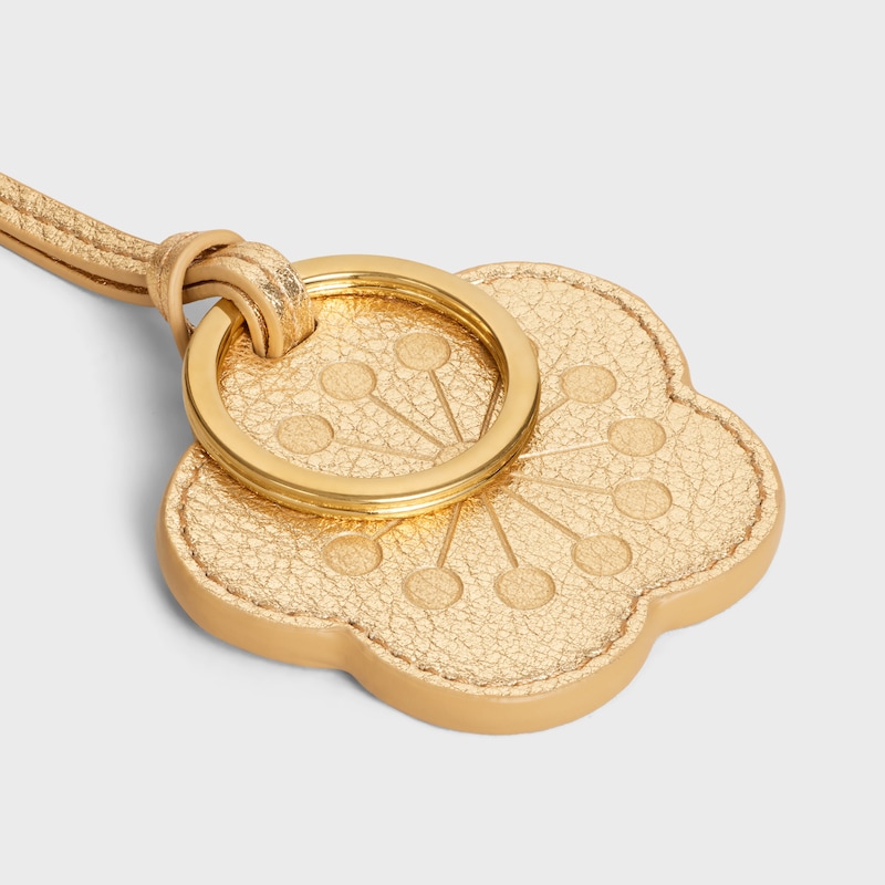 PLUM FLOWER CHARM IN LAMINATED CALFSKIN - GOLD - CHARMS AND ACCESSORIES - 1 | CELINE