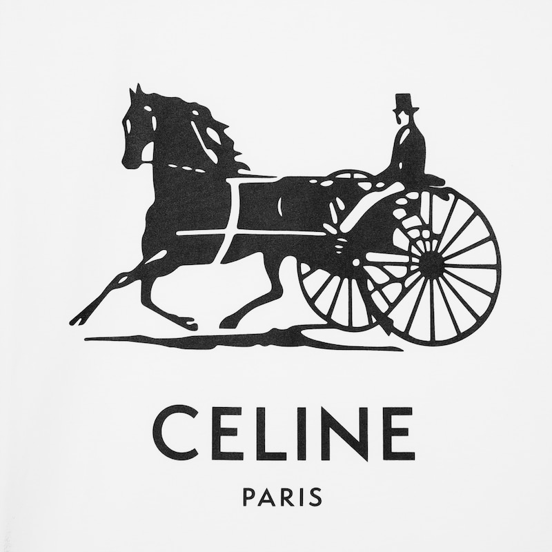 t-shirt IN cotton jersey - OPTIC WHITE / BLACK -  - 1 | CELINE