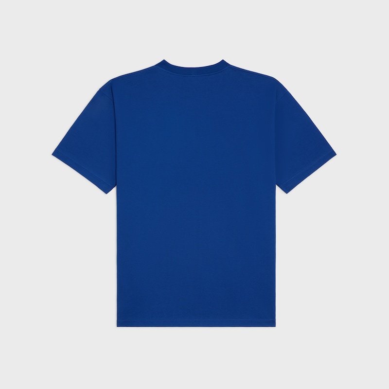 T-shirt ampia Triomphe in jersey di cotone - BLU BANDIERA / &Eacute;CRU -  - 1 | CELINE