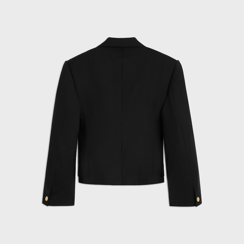 colonne blazer IN wool gabardine - BLACK -  - 1 | CELINE