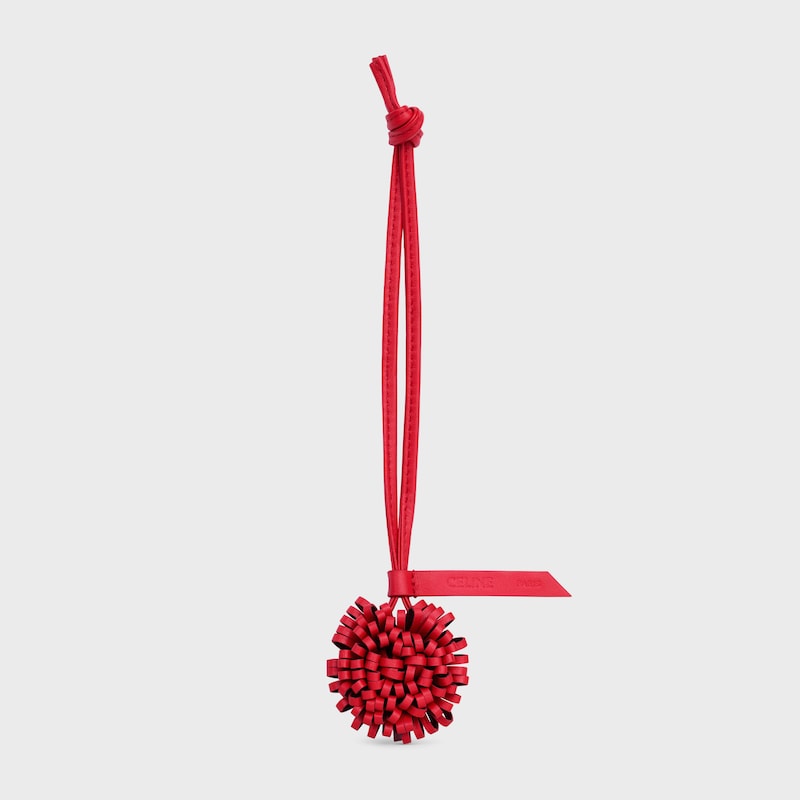 DANDELION CHARM IN SMOOTH LAMBSKIN - ULTRA RED / SYRAH - BAG CHARMS - 1 | CELINE