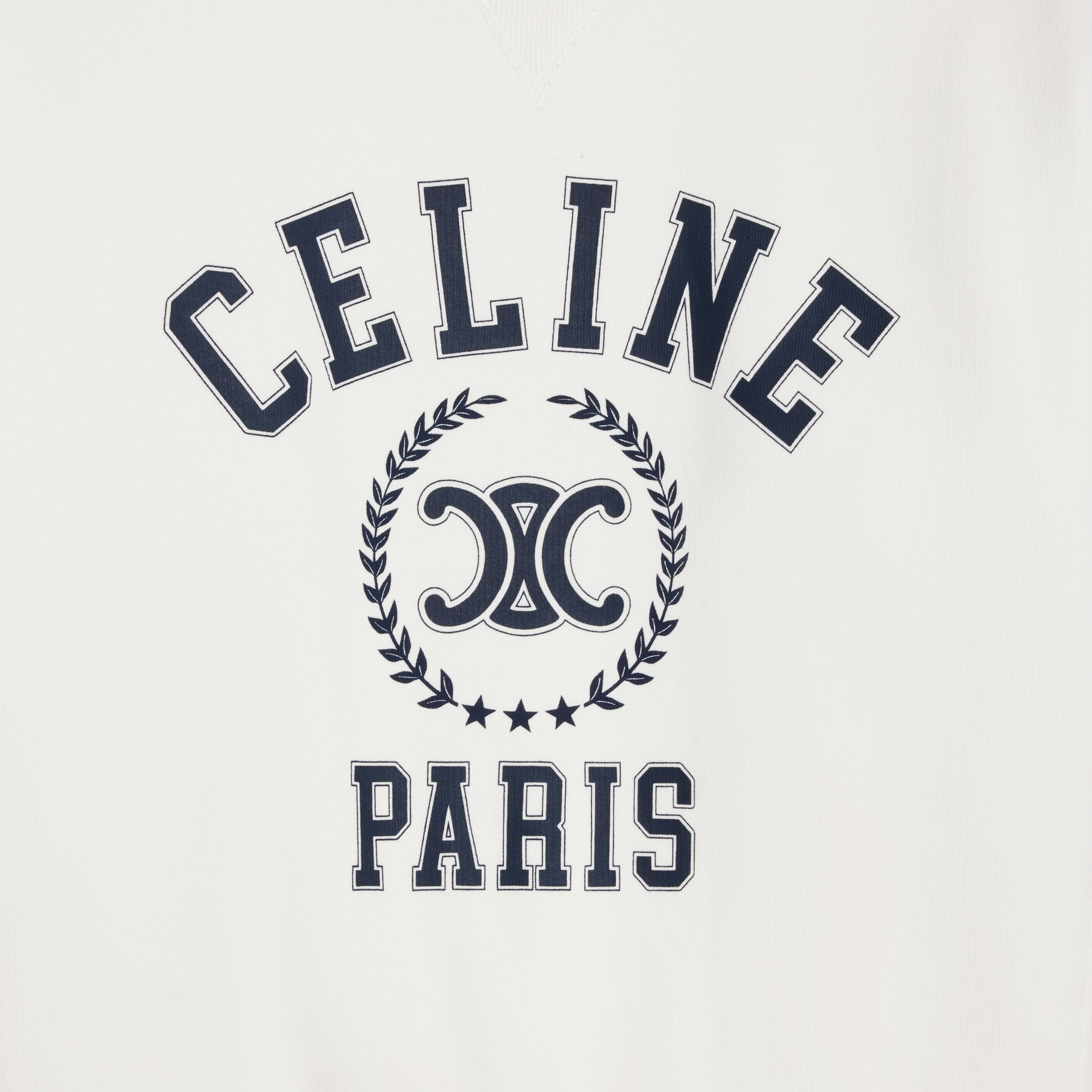 oversized celine sweatshirt IN cotton fleece - WASHED WHITE/NAVY