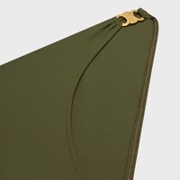 triomphe swimsuit bottom in matte jersey - ARMY GREEN -  - 1 | CELINE