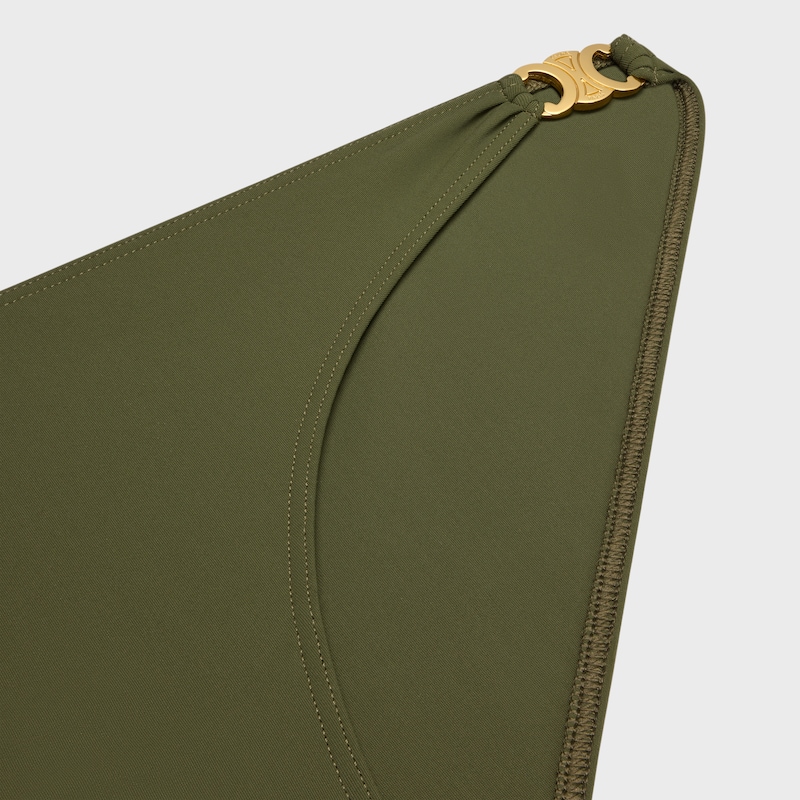 triomphe swimsuit bottom in matte jersey - ARMY GREEN -  - 1 | CELINE