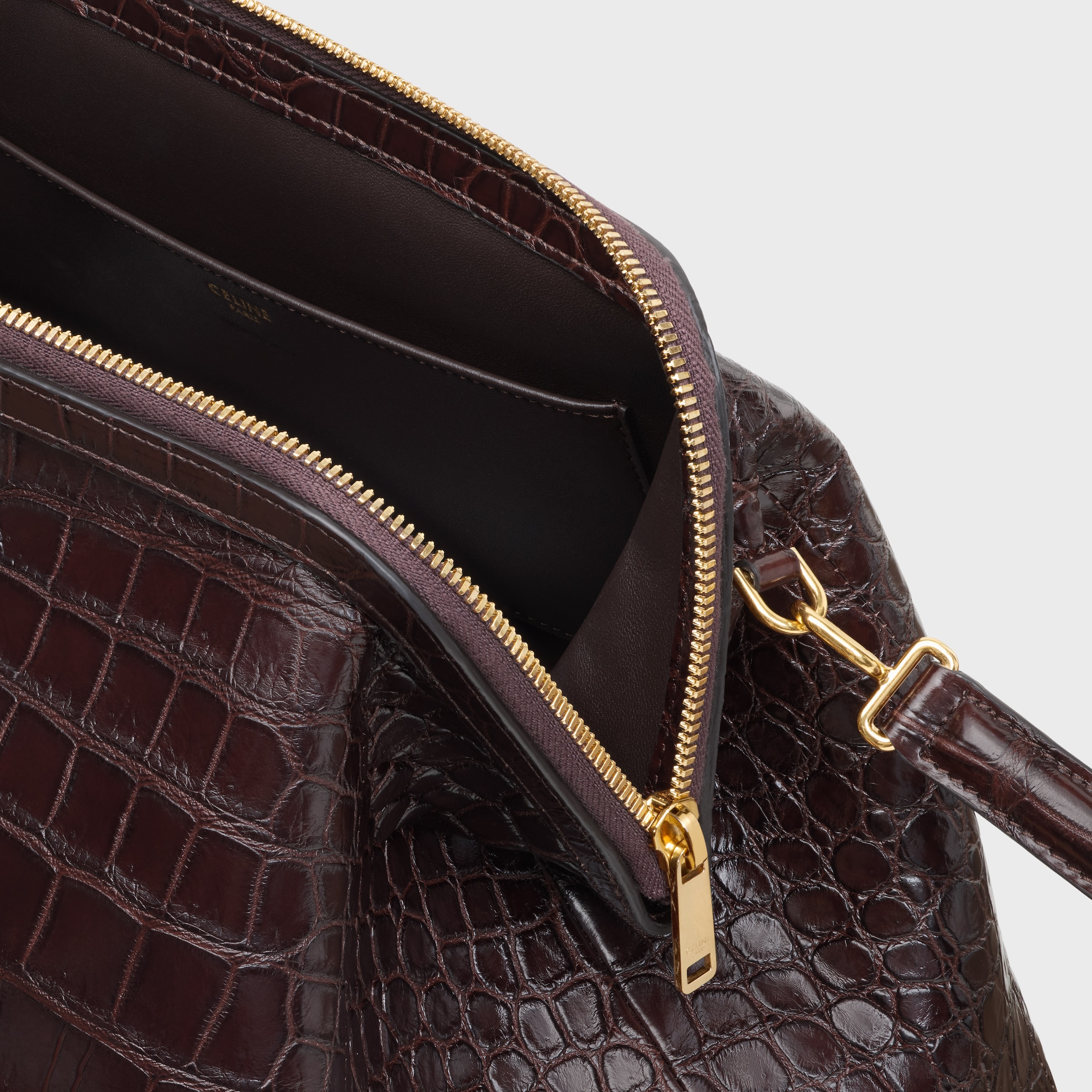 DOCTOR'S POUCH IN SOFT POROSUS CROCODILE - CHOCOLATE | CELINE