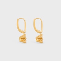 Triomphe Solitaire Sparkle Earrings in Strass and Brass with Gold Finish - GOLD - SUMMER SELECTION - 2 | CELINE