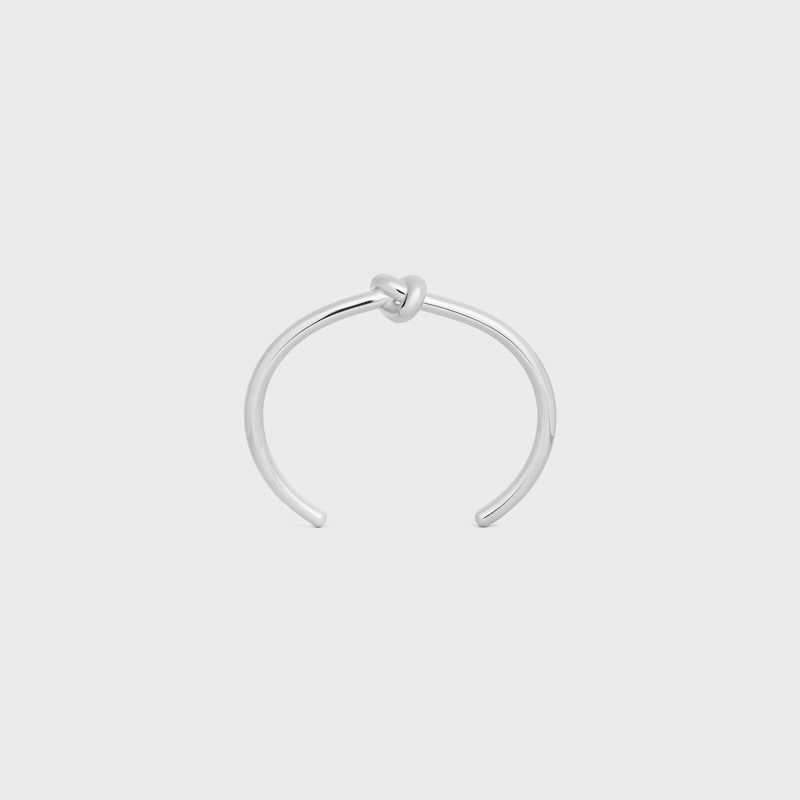 Knot Cuff in Brass with Rhodium Finish - SILVER -  - 1 | CELINE