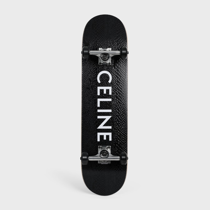 SKATEBOARD IN TEXTURED SNAKE AND CELINE PRINT - BLACK -  - 1 | CELINE