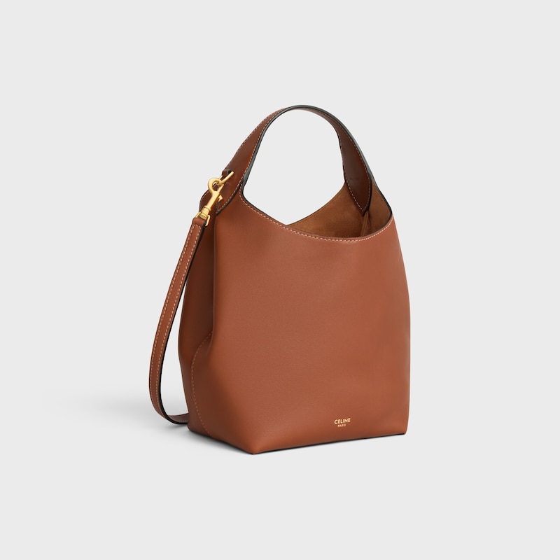스몰 호보 - 부드러운 서플 카프스킨 - 탠 - NEW - 1 | CELINE