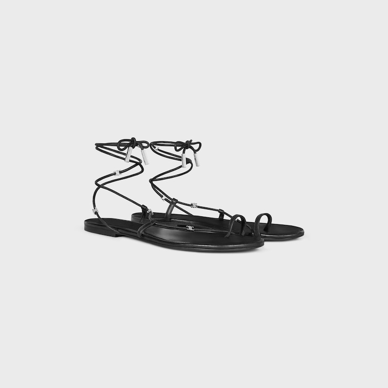 SANDALE SPIRAL EN CUIR D'AGNEAU - Noir -  - 1 | CELINE