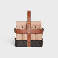 FINISH KEELS IN TRIOMPHE CANVAS AND CALFSKIN - TAN - TRAVEL - 1 | CELINE