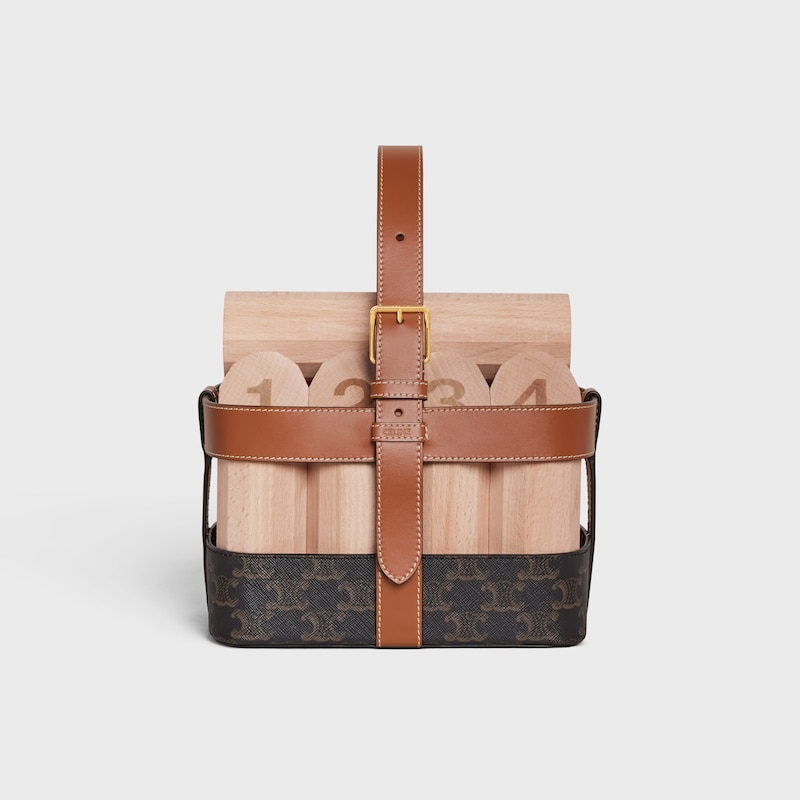 FINISH KEELS IN TRIOMPHE CANVAS AND CALFSKIN - TAN - CELINE MAISON - 1 | CELINE