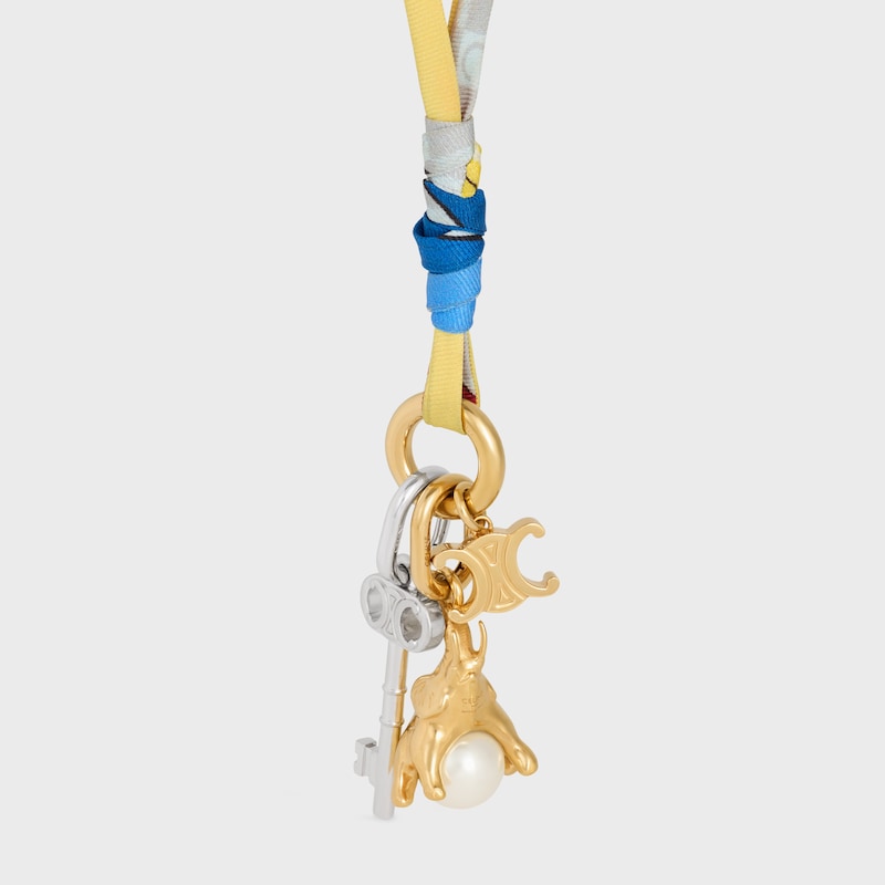 Collier Cordon Celine Charms en soie et laiton dor&eacute; - MULTICOLOR -  - 1 | CELINE
