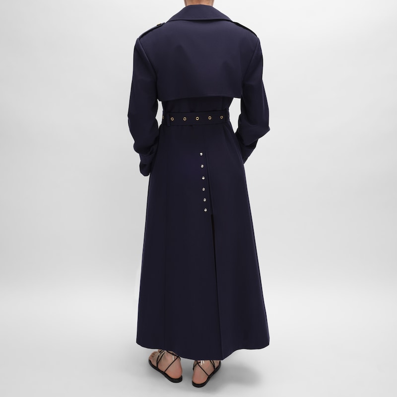 tux trench coat IN COTTON AND WOOL GABARDINE - INK -  - 1 | CELINE