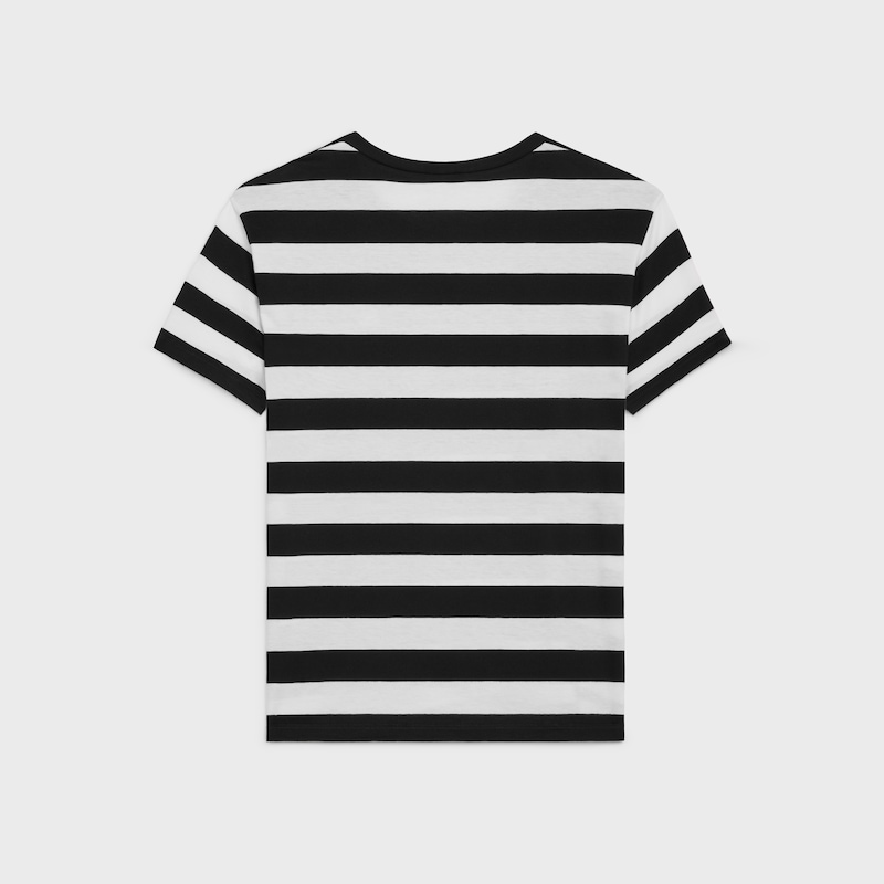 triomphe loose t-shirt in cotton jersey - BLACK / WHITE -  - 1 | CELINE