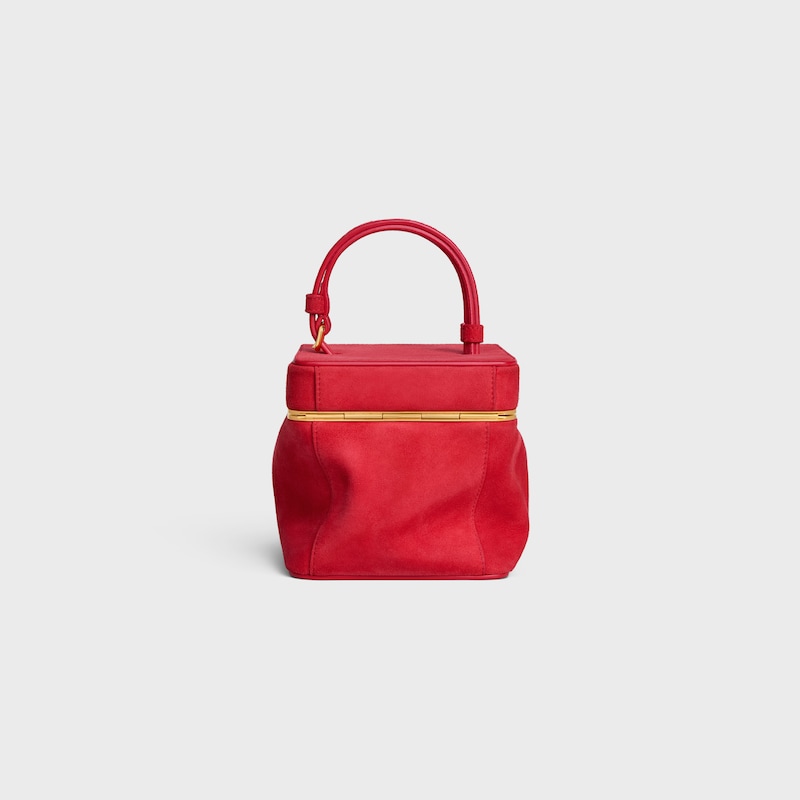 CUBE IN SUEDE GOATSKIN - ULTRA RED - TRIOMPHE FRAME - 1 | CELINE