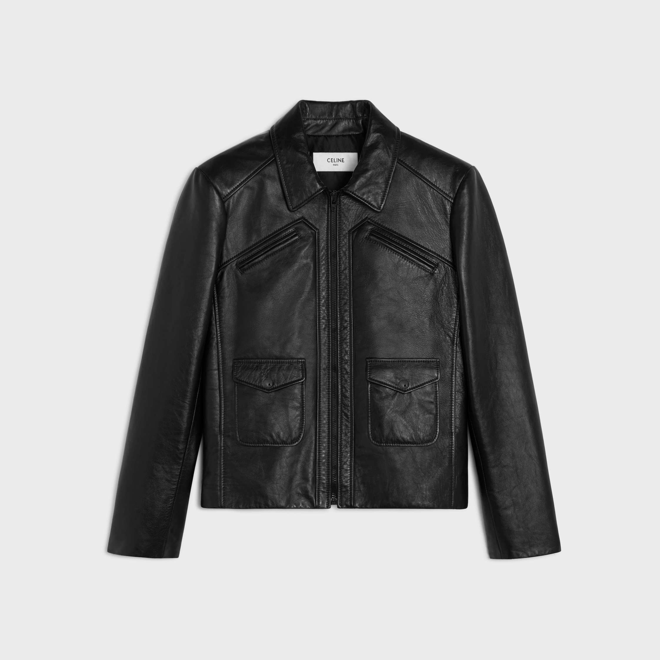 ジャケット Celine VESTE SANS MANCHE POCHES RECTA RINSED CELINE HOMME “RECTANGLE JACKET IN STRIPED WOOL” - 2-B-C