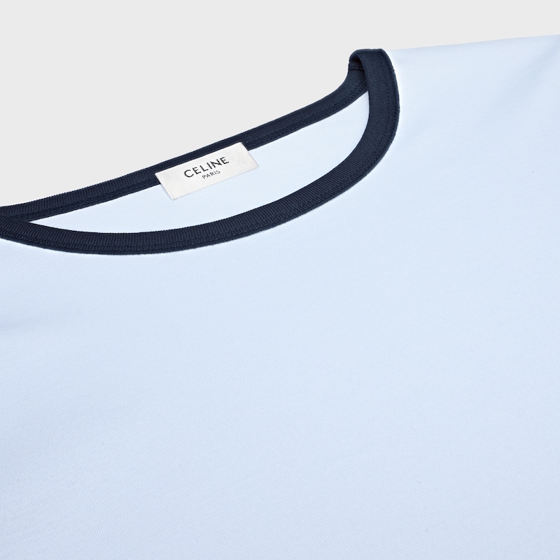 camiseta estilo a&ntilde;os&nbsp;70 triomphe de punto de algod&oacute;n - AZUL PLATEADO&nbsp;/&nbsp;AZUL MARINO -  - 1 | CELINE