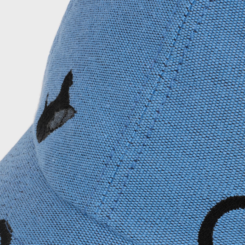RICHELIEU CAP IN cotton - BLUE/BLACK -  - 1 | CELINE