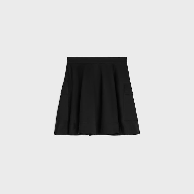 skirt IN cotton twill - BLACK -  - 1 | CELINE