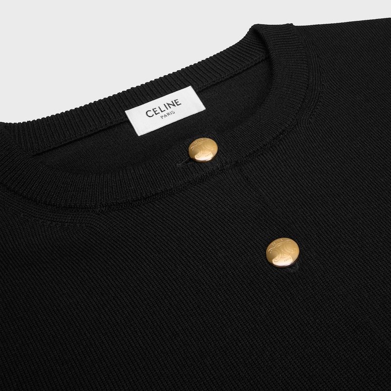 cardigan IN fine wool - BLACK -  - 1 | CELINE