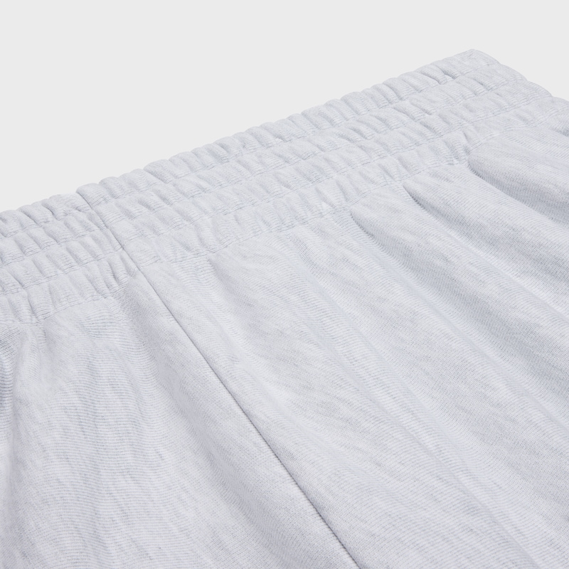 PANTALONES CORTOS DE FELPA DE ALGOD&Oacute;N - GRIS P&Aacute;LIDO / NEGRO -  - 1 | CELINE