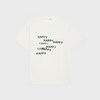 happy happyプリント入り ルーズTシャツ / コットンジャージー - ダーティホワイト / ブラック -  - 1 | CELINE