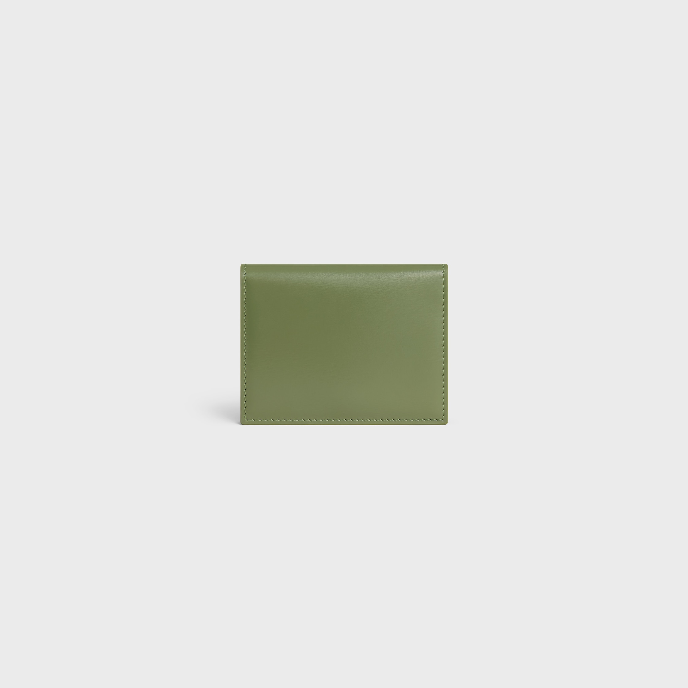 BI-FOLD CARD HOLDER TRIOMPHE IN SHINY CALFSKIN - LIGHT KHAKI | CELINE