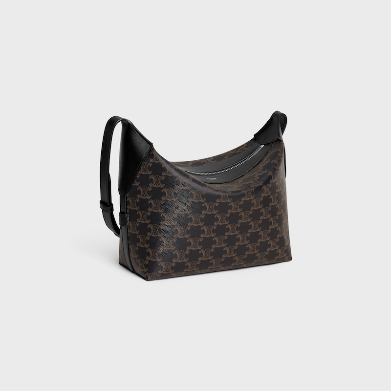 CROSSBODY BAG HARRY IN TRIOMPHE CANVAS AND CALFSKIN - BLACK - DRAWING SERIES - 1 | CELINE