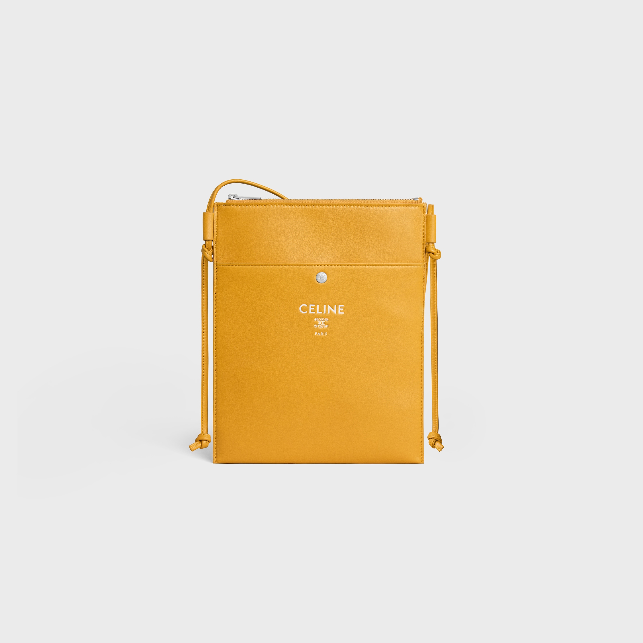 SHARP POUCH TAKE AWAY IN SMOOTH LAMBSKIN - MERIGOLD / WHITE | CELINE