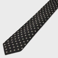 CORBATA FINA JACQUARD CON MINIESTAMPADO TRIOMPHE - NEGRO / BLANCO CRUDO -  - 2 | CELINE